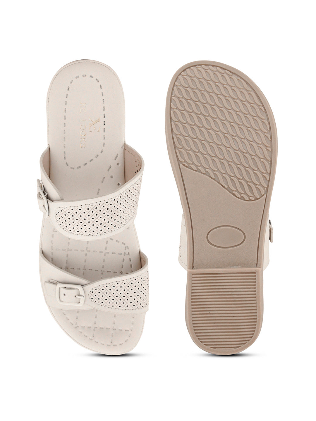 Dual-Strap with Buckle Detail Slippers