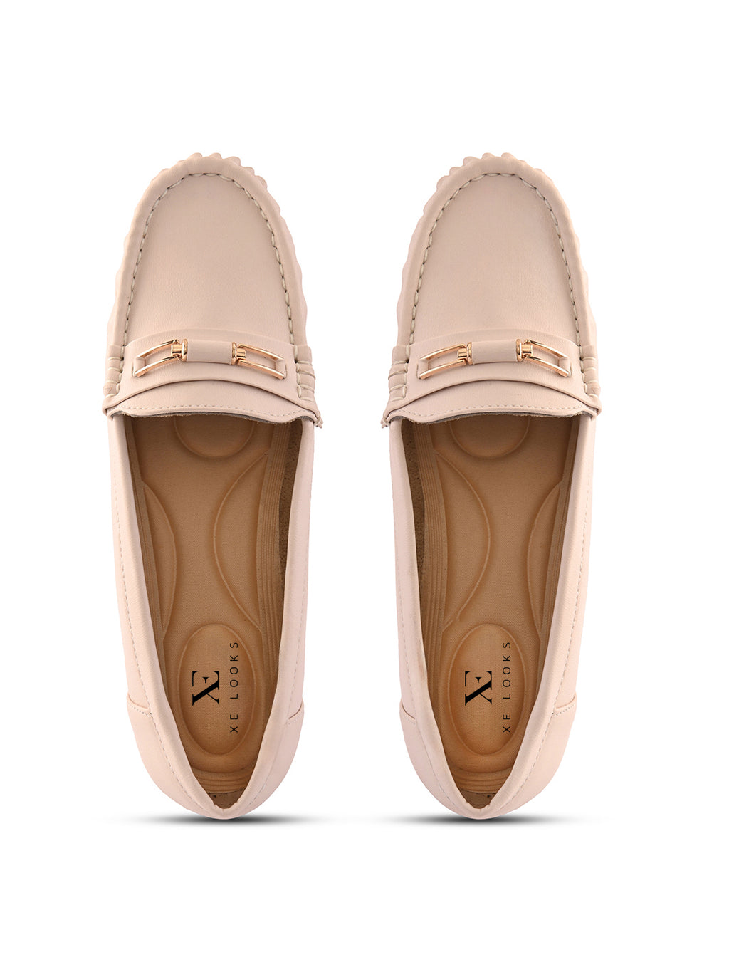 Soft Cushioned Slip-On Loafers with Metal Detail