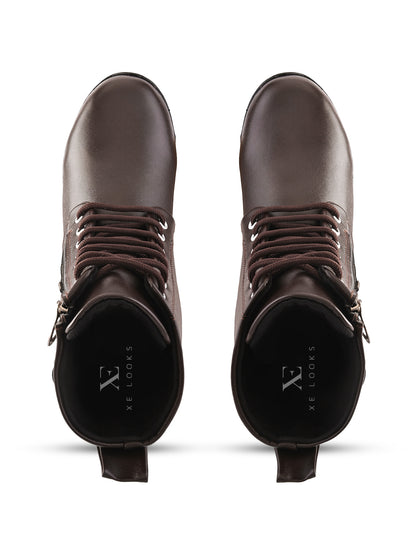 Women’s Triple Buckle Lace-Up Ankle Boots