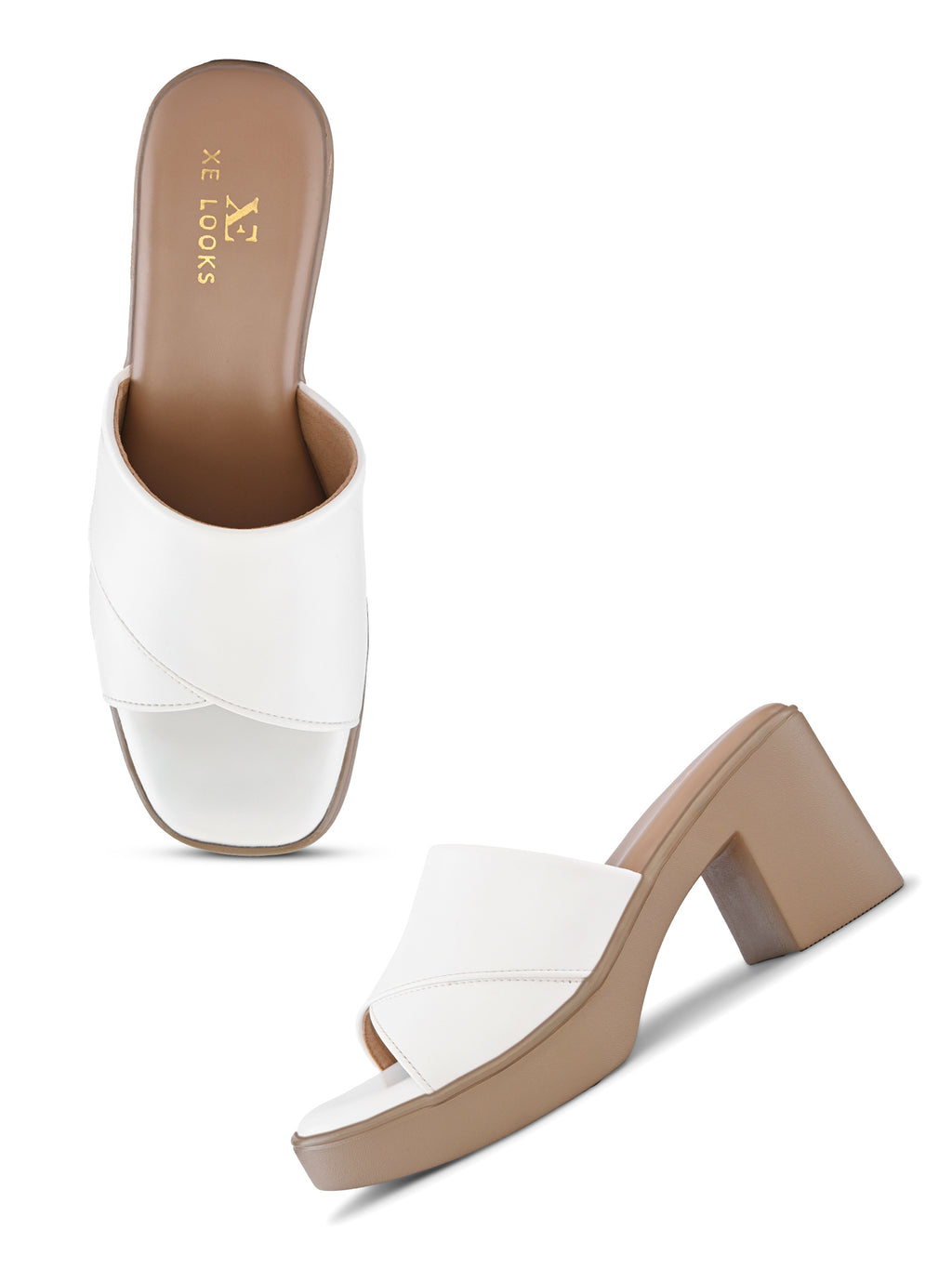 Cross Strap Cushioned Slip-On Block Heel Sandals