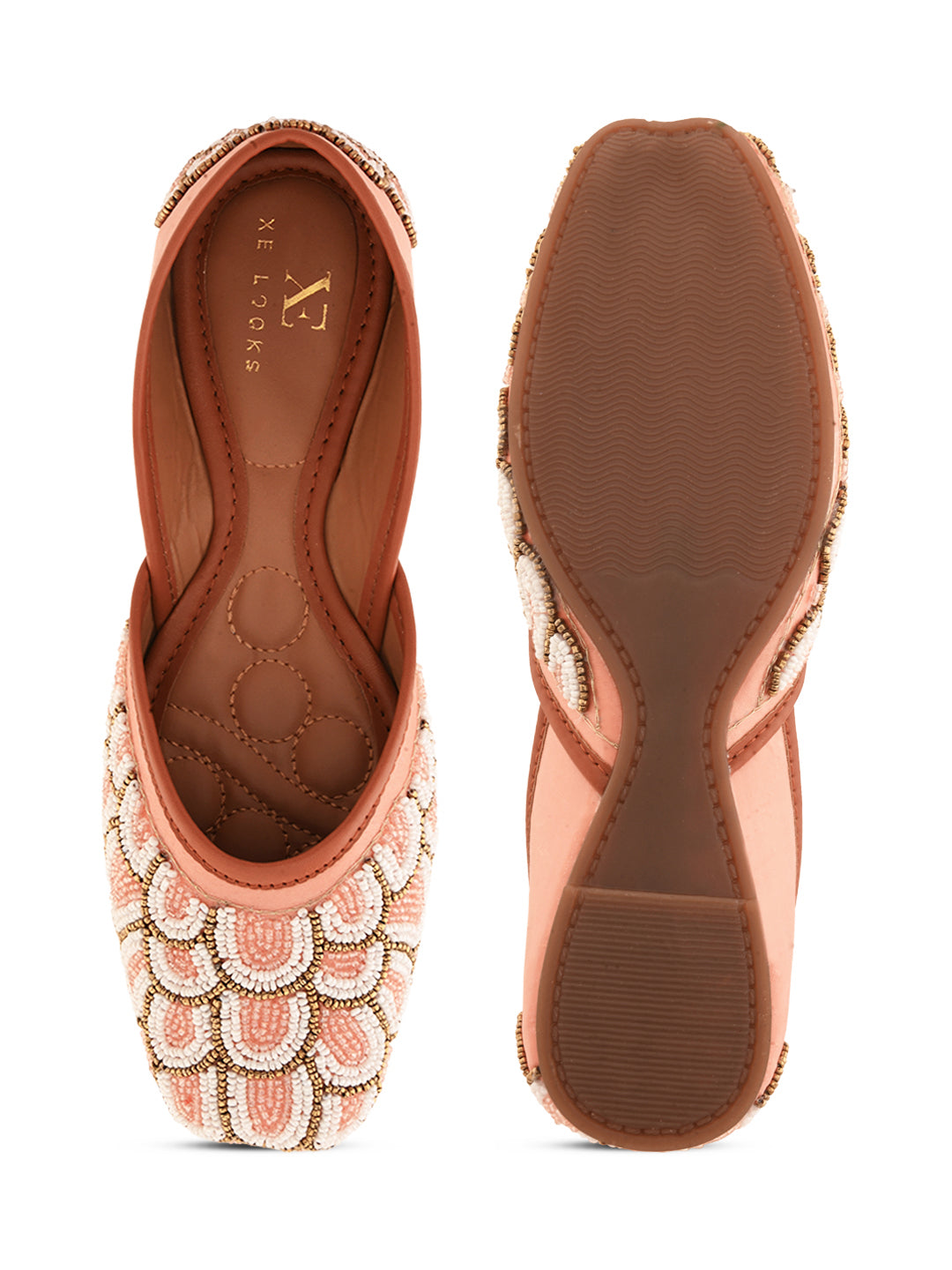 Ethnic Pearl & Bead Handcrafted Punjabi Juttis