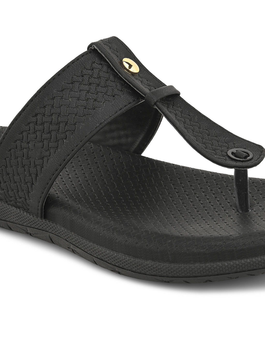 Synthetic Leather with Cushioned Sole, Slip-On Slippers