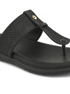 Synthetic Leather with Cushioned Sole, Slip-On Slippers