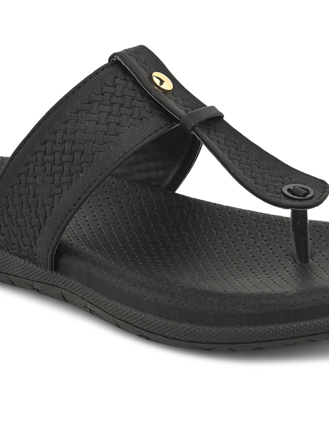 Synthetic Leather with Cushioned Sole, Slip-On Slippers