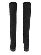 Stretch-Fit Over-the-Knee Platform Block Heel Boots