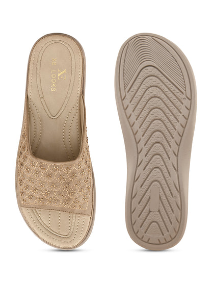 Embellished Doctor Slippers with Comfortable Cushioning and Orthopedic Features