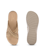 Braided Cross Strap Cushioned Comfort Platform Sandals