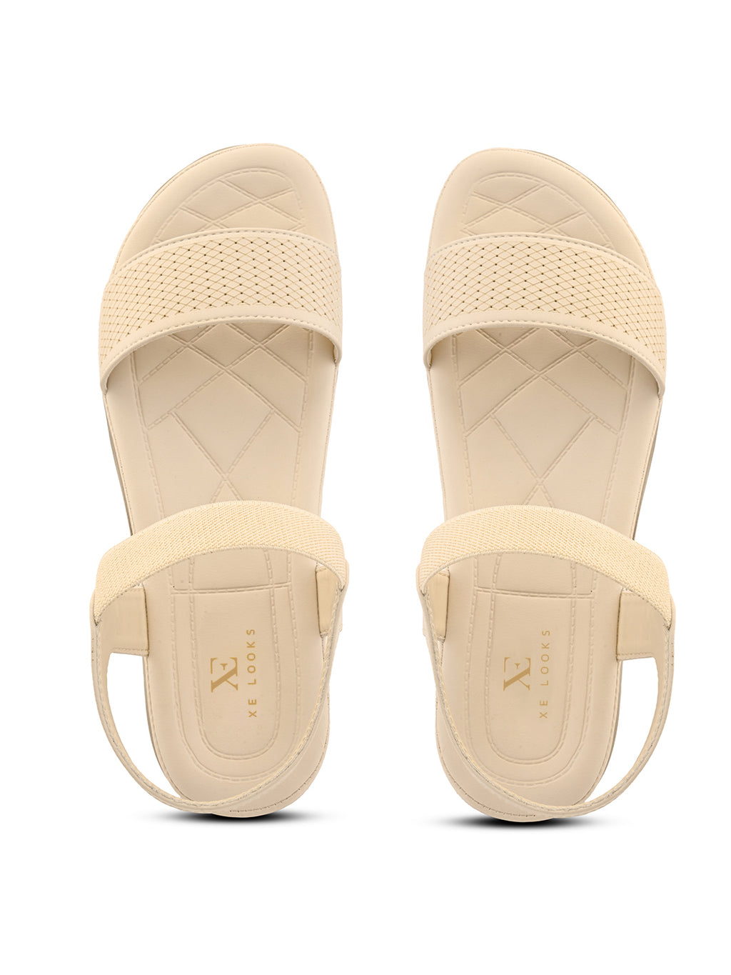 Textured Strap Flat Sandals