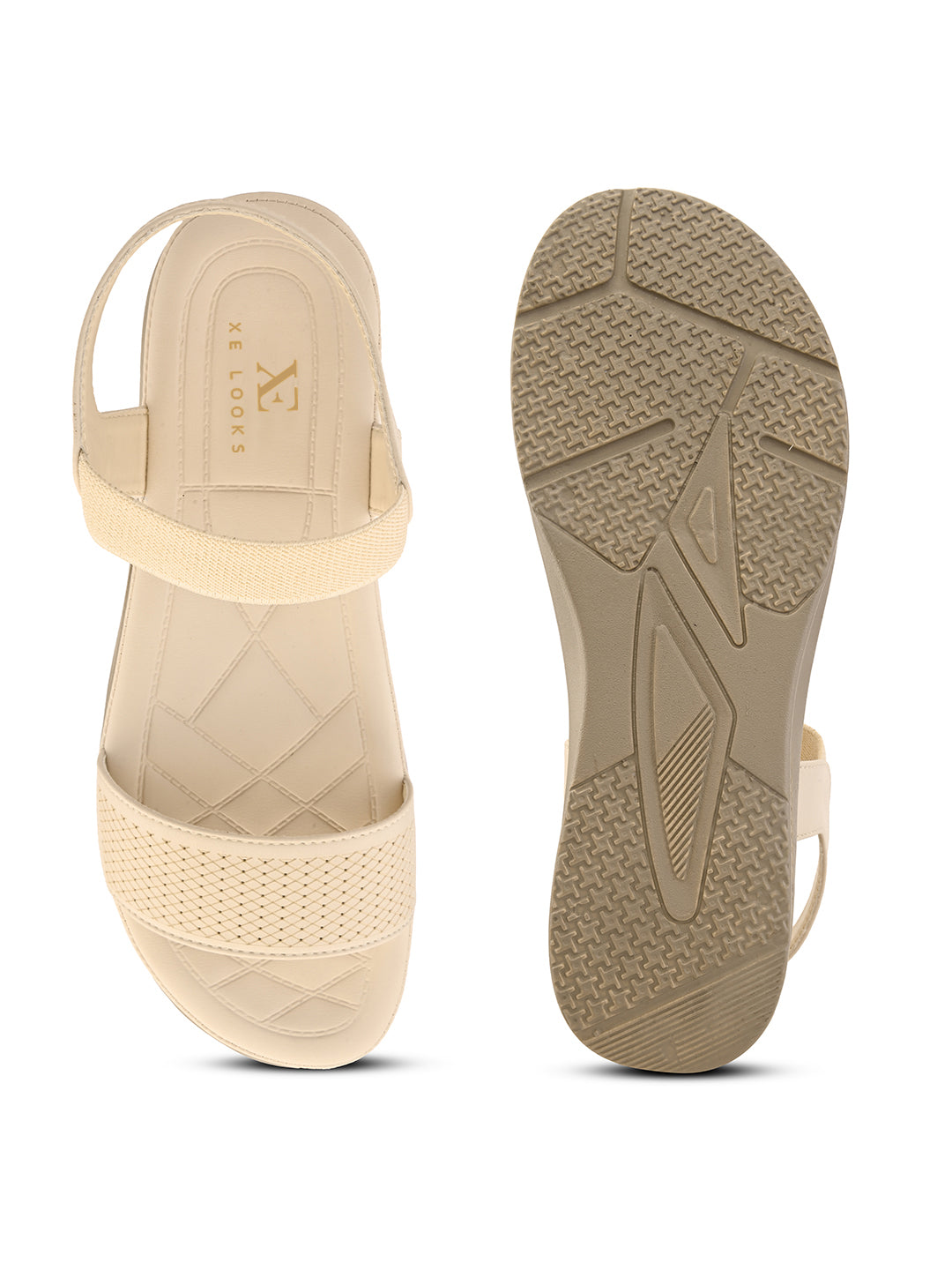 Textured Strap Flat Sandals