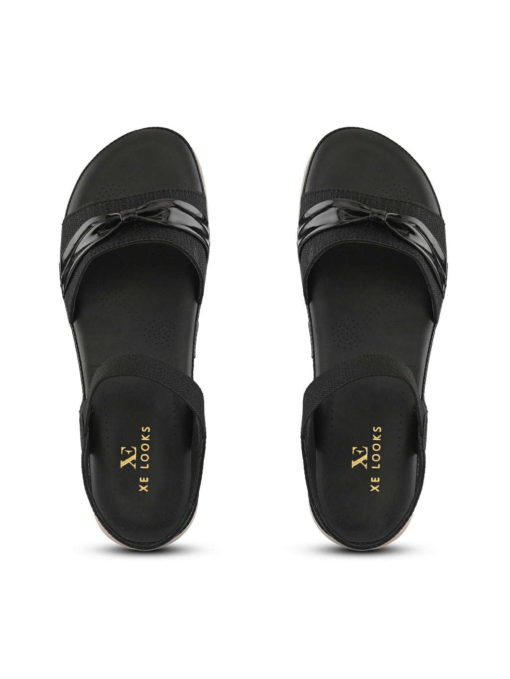 Elegant Bow Detail Comfort Sandals With Secure Ankle Strap