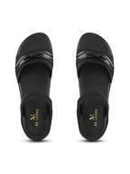 Elegant Bow Detail Comfort Sandals With Secure Ankle Strap