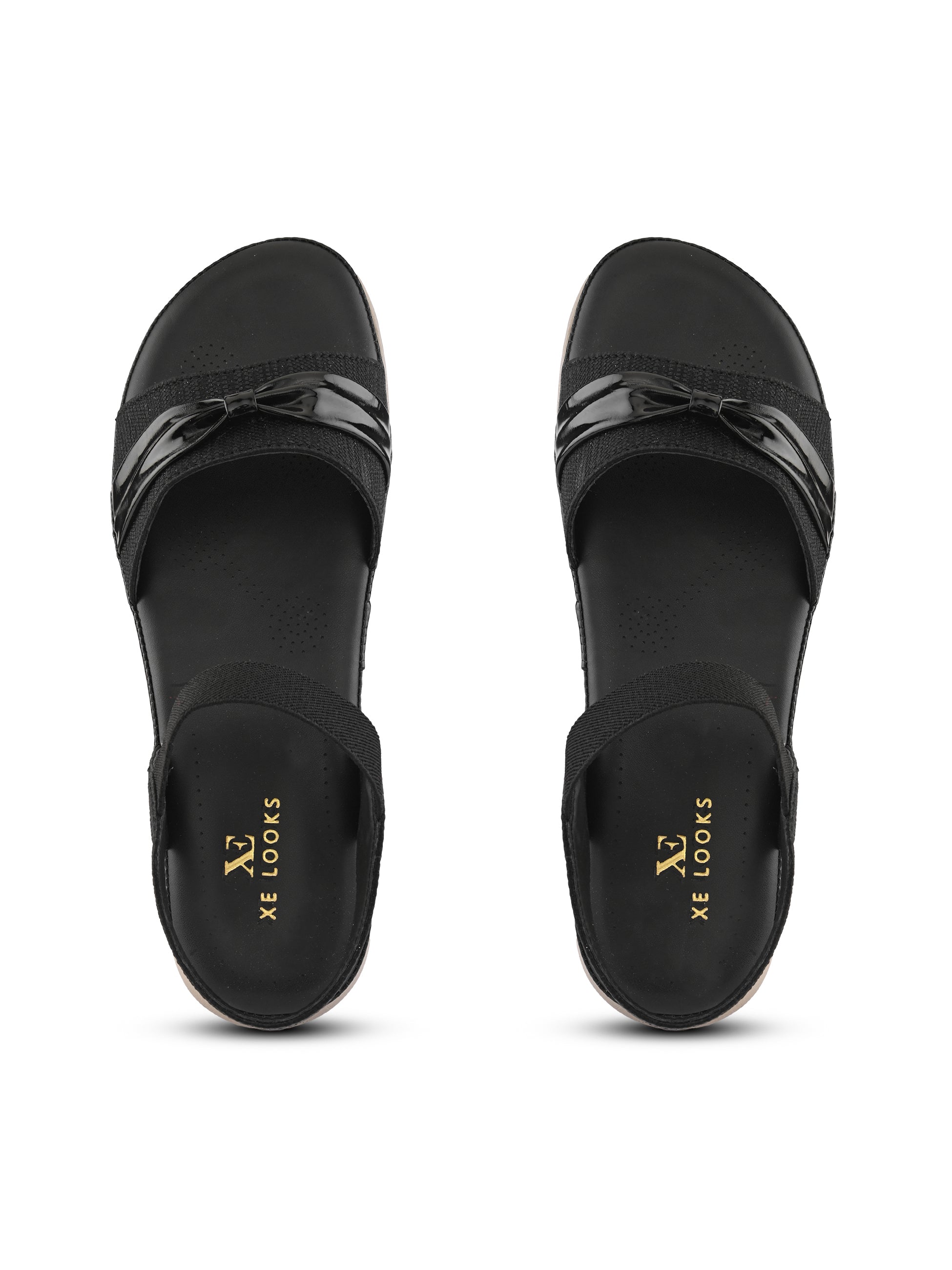 Elegant Bow Detail Comfort Sandals With Secure Ankle Strap
