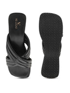 Cross Strap with cushion platform Slippers
