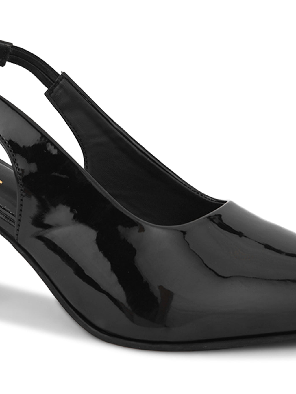 Elegant Patent Pointed-Toe Slingback Heels