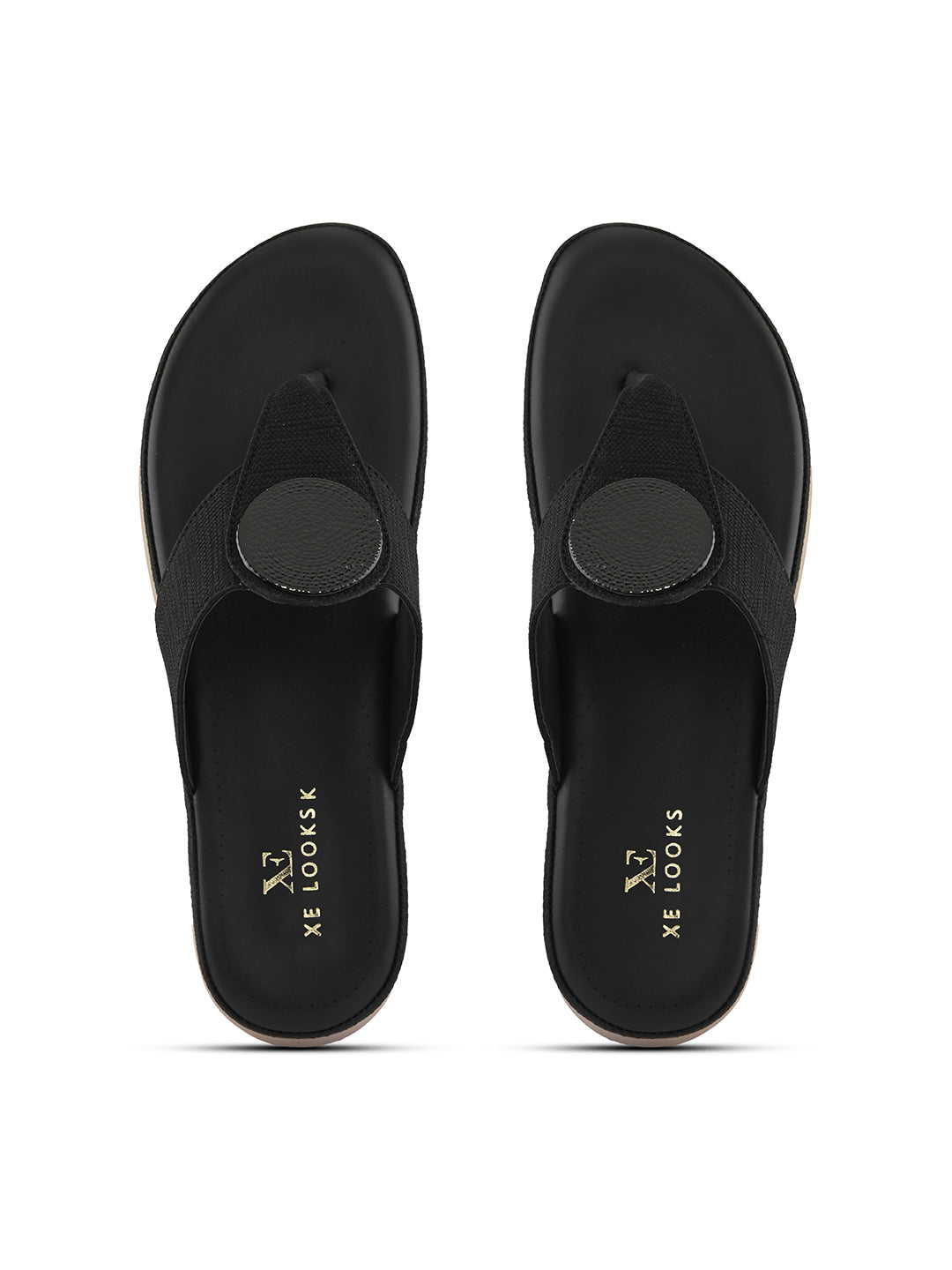 Embellishment Buckle Detail Comfort Toe-Ring Slippers