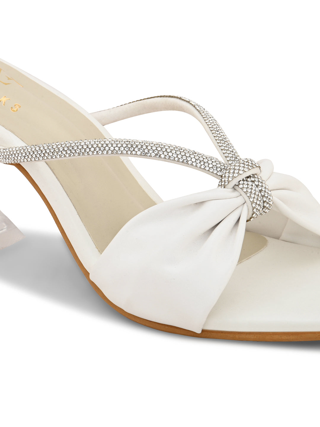 Elegant Heels Sandals With Bow Accent And Sparkling Straps