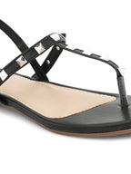 Stylish Studded Strappy Thong Flat Sandals