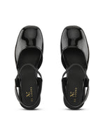 Classic Patent Block Heel Pumps with Backstrap Soft Cushioned Formal Shoes