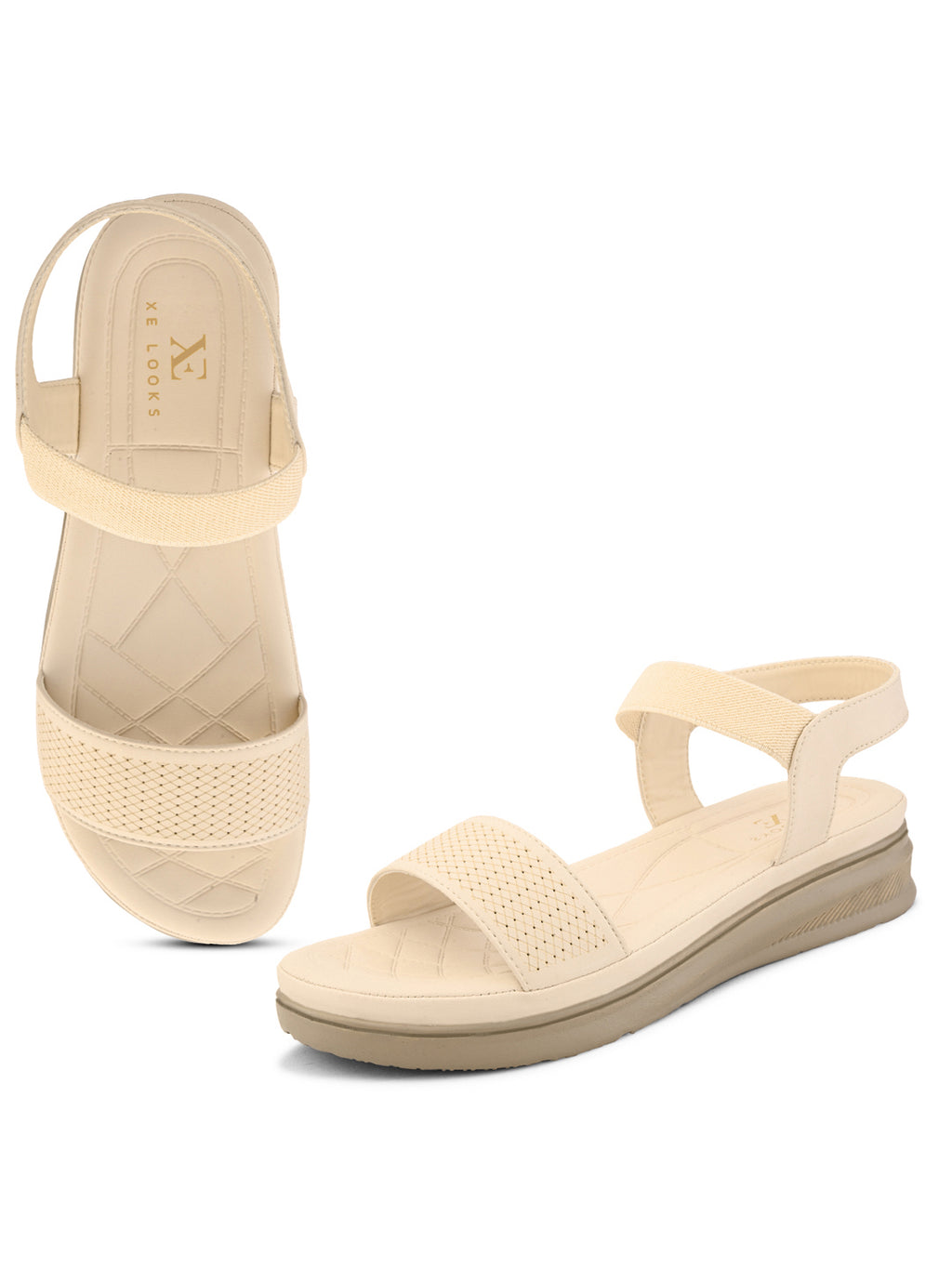 Textured Strap Flat Sandals