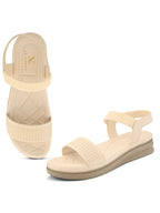Textured Strap Flat Sandals