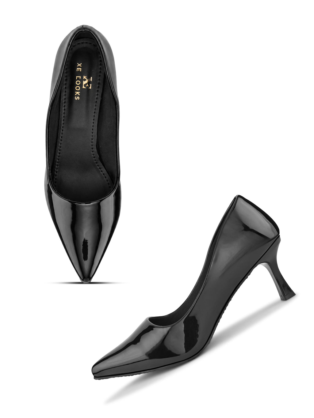 Glossy Pointed Toe Cushioned Slip-On Pumps