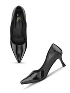 Glossy Pointed Toe Cushioned Slip-On Pumps