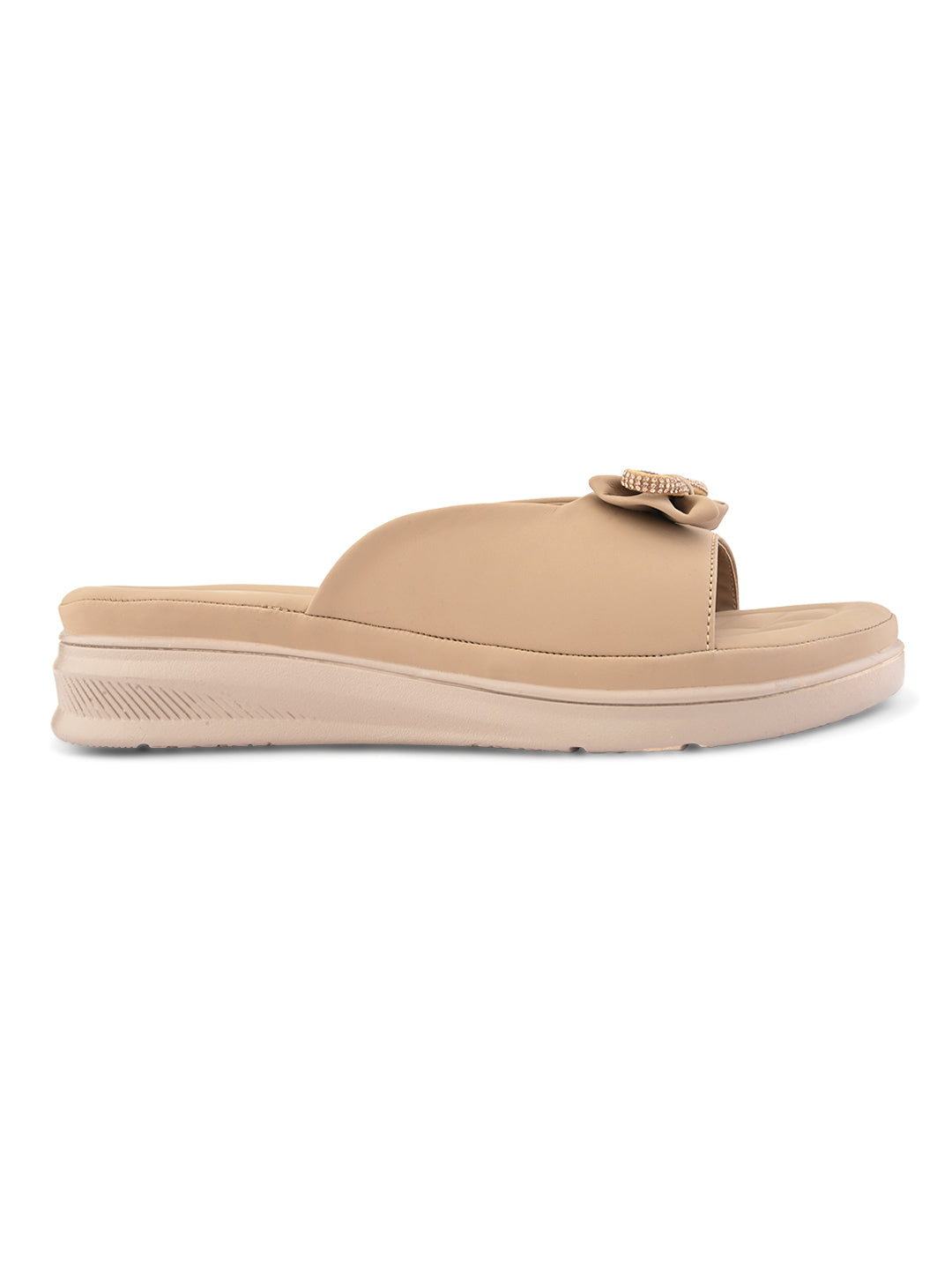 Sparkling bow embellishment Platform Slipper