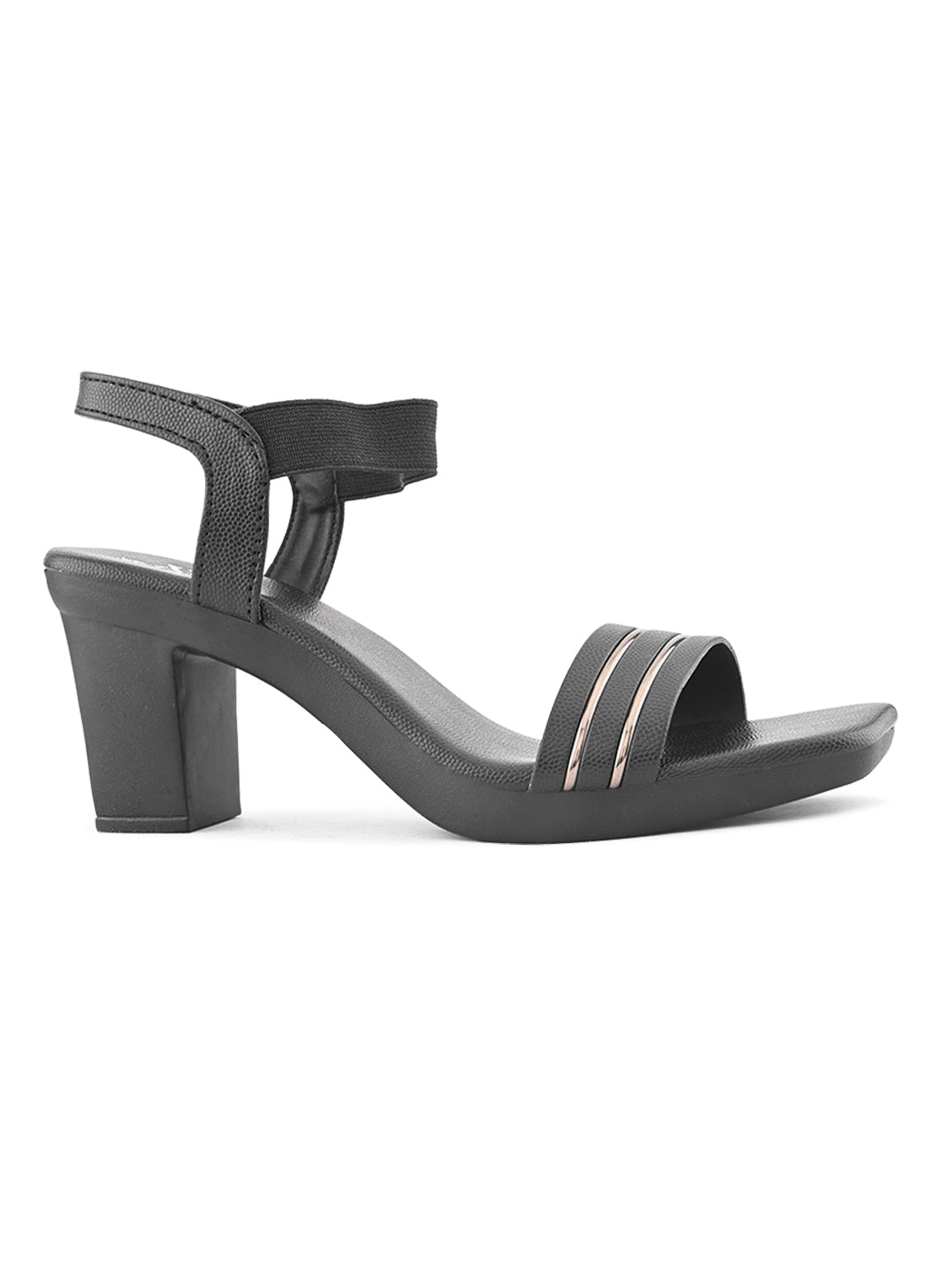 Elegant  Striped Strap Block heel sandal