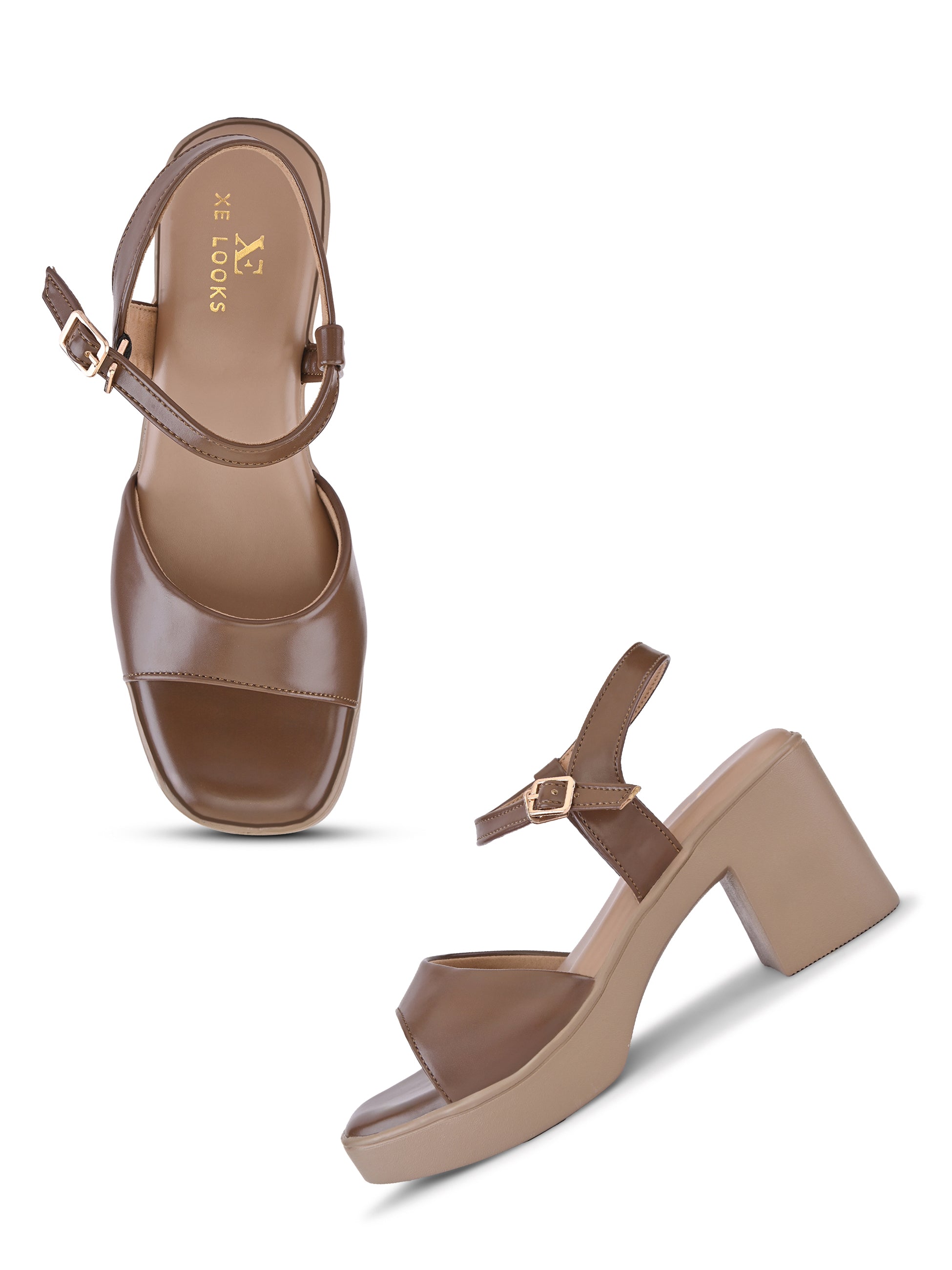 Sleek Ankle Strap Cushioned Block Heel Sandals