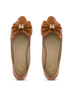 Glossy Bow Detail Ballerinas