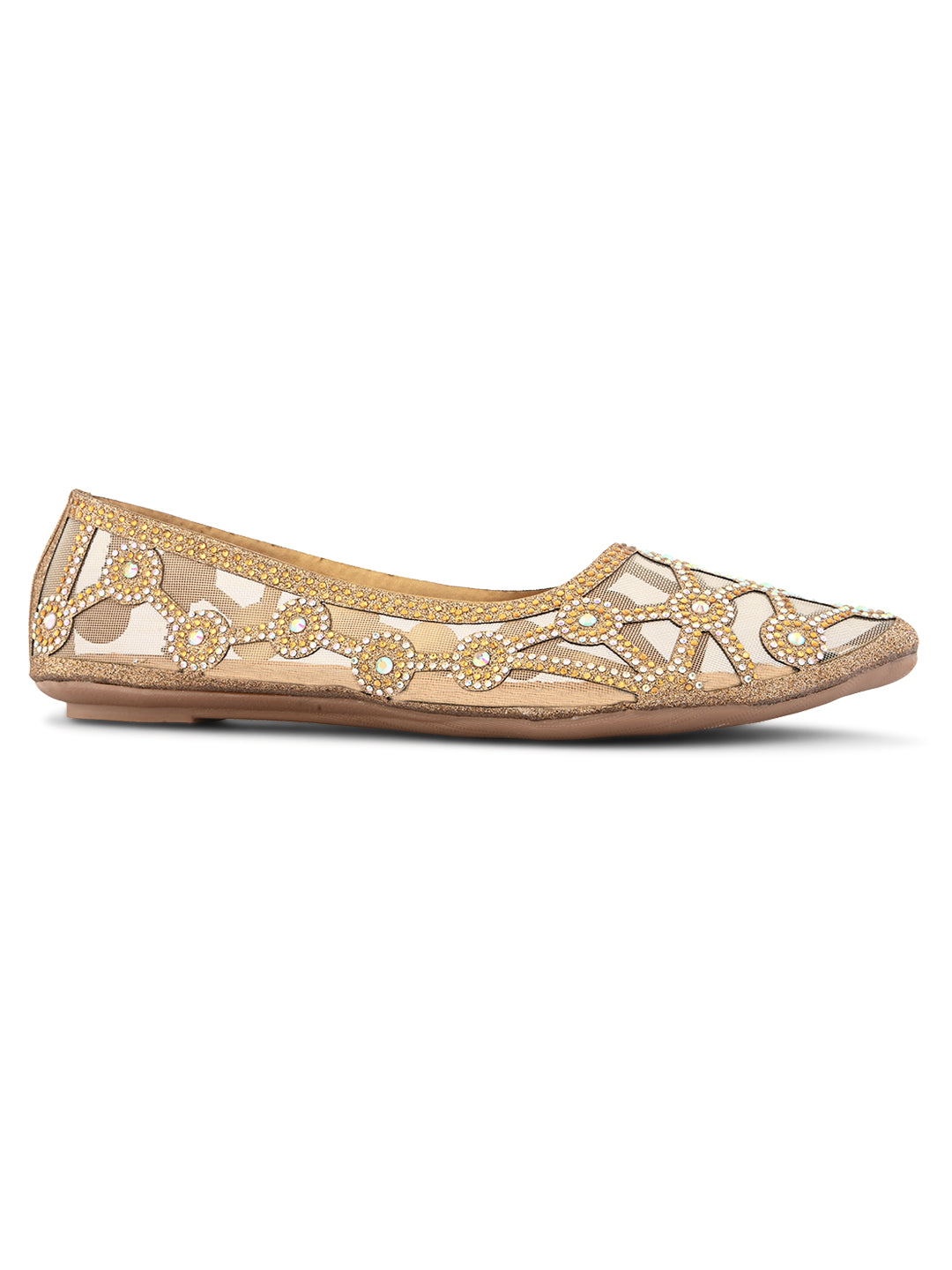 Elegant Rhinestone Embellished Flats
