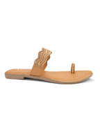 Stylish Ethnic Slip-On Flats with Sparkling Wavy Detailing