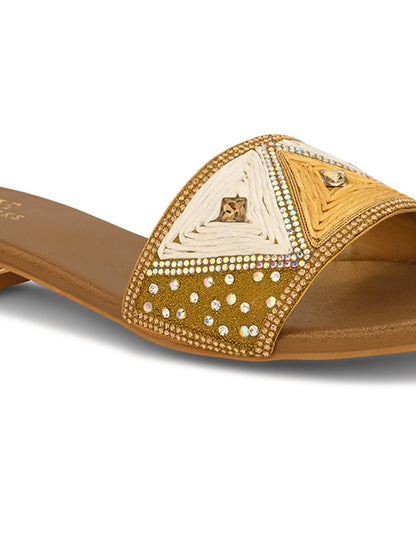 Chic & Classy Embellished Flat Slippers