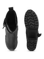 Women’s Buckle Strap Zipper Ankle Boots