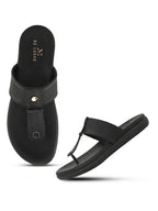 Synthetic Leather with Cushioned Sole, Slip-On Slippers