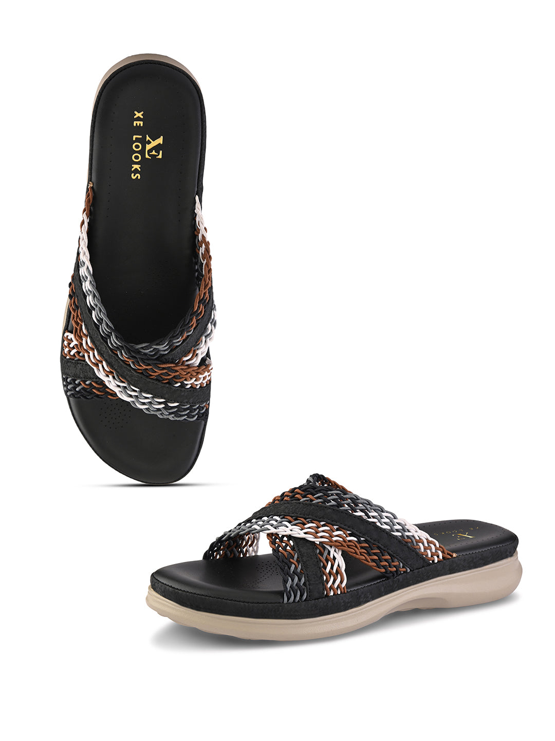 Criss-Cross Braided Strap Doctor Slippers