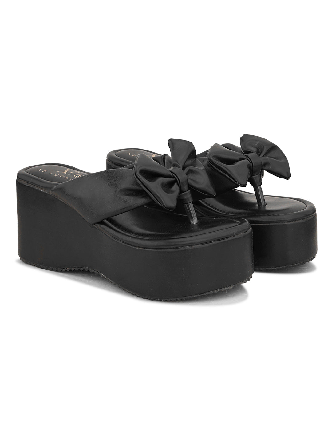 Bow Design with modern cushion platform Slippers