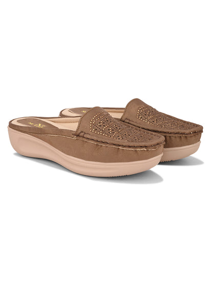 Embellished Slip-On Mules with Comfortable Cushioning