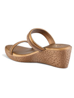 Shimmer dual straps With cushioned footbed Wedge Sandal