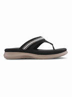 Embellished Pearl Strap Cushioned Comfort Flat Slippers