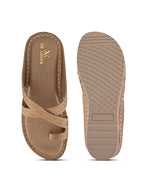Soft & Supportive Engraved Cross Strap Wedge Slippers