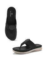 Embellishment Buckle Detail Comfort Toe-Ring Slippers