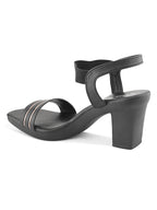 Elegant  Striped Strap Block heel sandal