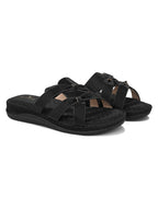Cross-Strap with Cushioned doctor Sole Flat Slippers