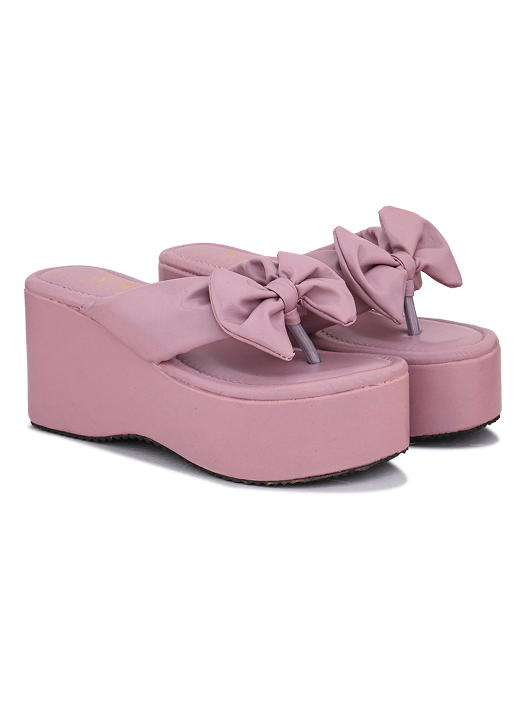 Bow Design modern comfortable cushion platform Slippers