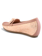 Elegant Bow with Snake-Print Loafers