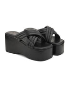 Cross Strap with cushion platform Slippers