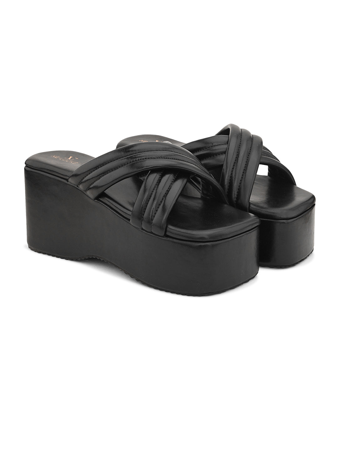 Cross Strap with cushion platform Slippers