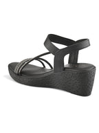 Stylish shimmer detailing straps Wedge Sandal