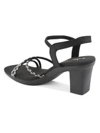 Sparkling Criss-Cross Straps Block Heel Sandal